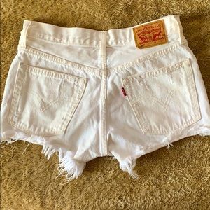 White Levi Shorts